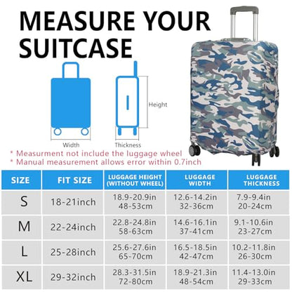 Travel Luggage Cover Protector Stretchable,Washable&Anti-Scratch,Fits 18-32 Inch case (Camouflage, M(22-25 inch)) - color: Camouflage, size: M(22-25 inch)