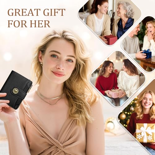 Icycay Black Small Wallet Women RFID Blocking Bifold Credit Card Holder - color: 0 Black