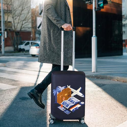 HYPER VENTURE Travel Luggage Cover Suitcase Protector Fits 27-30 Inch, L - color: Journey, size: L