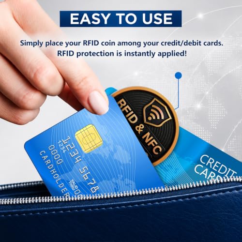 SaiTech IT 5 Pack Round Shape RFID Blocking Card for Credit Card, Black - color: Black - Round