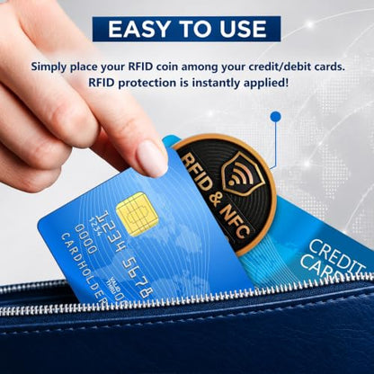 SaiTech IT 5 Pack Round Shape RFID Blocking Card for Credit Card, Black - color: Black - Round