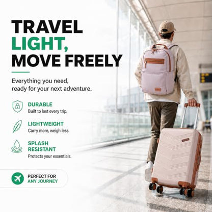 CONCEPTEN Expandable Carry on Luggage 3 Piece Suitcases with Spinner Wheels - color: Beige, size: 3 Piece