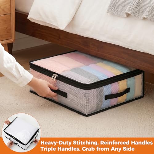 10Pcs Clear Storage Bags With Zippers & Handles Blanket Storage Bag