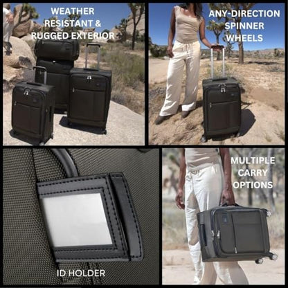 Skyway Sigma 7.0 Softside Expandable Spinner Suitcase with Wheels, Carry-on Luggage, Pine, 20-inch - color: Pine, size: Carry-on 20-Inch
