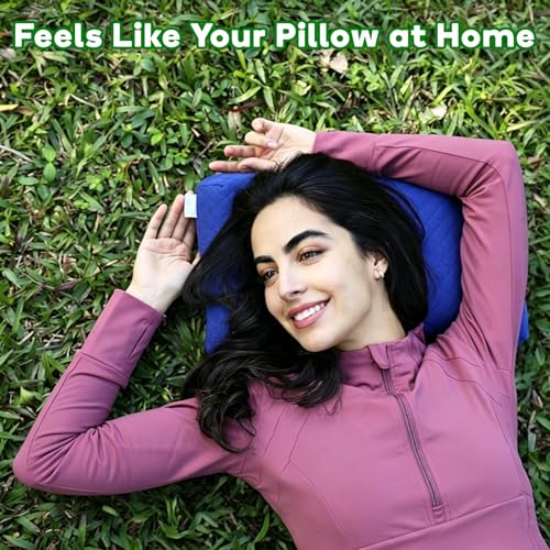 Memory Foam Travel Pillow 9.8"x15.7" Compact Camping Pillow - color: Grey