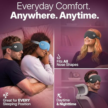 Eye Mask for Sleep with Ultimate Travel Case & Ear Plugs - DeepSpace™ Blackout Sleep Mask for Women Men, Side Sleeper Adjustable Eye Cover, Zero Eye Pressure, Memory Foam Eye Mask (Moon) - color: Moon