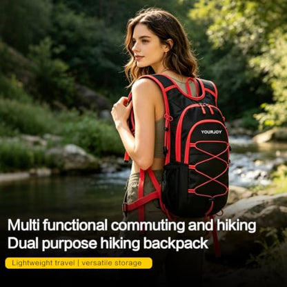 15L Hiking Backpack Small Travel Camping Packable for Men Women，Red - color: Red