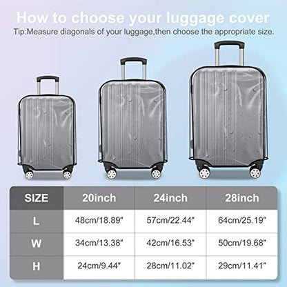 Suitcase Covers for Luggage 3 Pack 0.4mm Heavy Duty Clear PVC Waterproof - color: Black