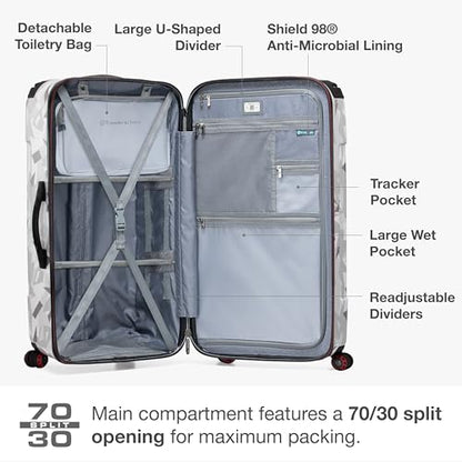 Traveler's Choice Maxporter II Polycarbonate Hardside Trunk with Spinner Wheels, White Camo, 31-Inch Large Trunk - color: White Camo, size: 31-inch Large Trunk