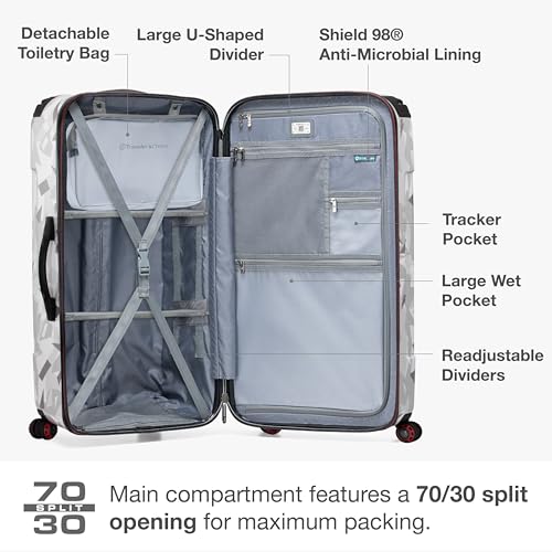 Traveler's Choice Maxporter II Polycarbonate Hardside Trunk with Spinner Wheels, White Camo, 31-Inch Large Trunk - color: White Camo, size: 31-inch Large Trunk