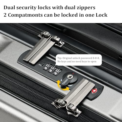 Kaleenie 16" Carry On Briefcase Luggage with 2 Laptop Compartments - color: Gray, size: 16 Inch