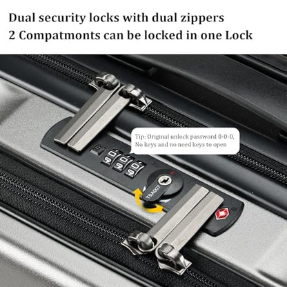 Kaleenie 16" Carry On Briefcase Luggage with 2 Laptop Compartments - color: Gray, size: 16 Inch