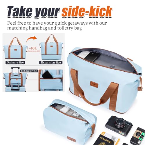 Cosbarn Luggage Sets Hardshell 5 Piece Durable Suitcases with Wheels - color: SkyBlue