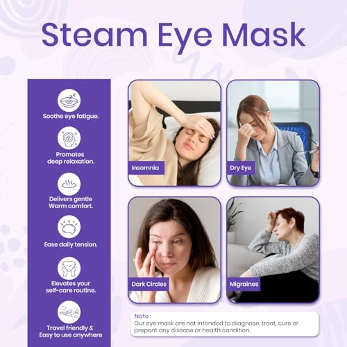 LANNA Heated Steam Eye Mask, Disposable 120 Minutes, Lavender Scent 10 Pcs - color: Lavender Scent, size: 10 Eye Masks