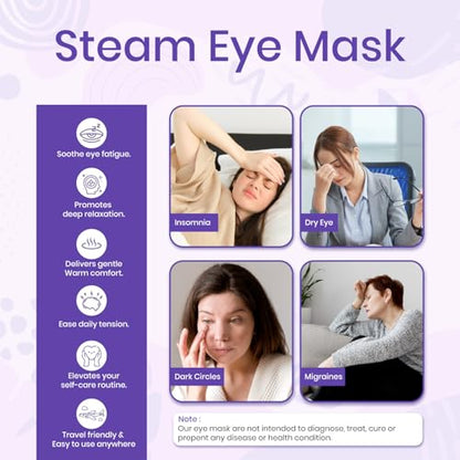 LANNA Heated Steam Eye Mask, Disposable 120 Minutes, Lavender Scent 10 Pcs - color: Lavender Scent, size: 10 Eye Masks