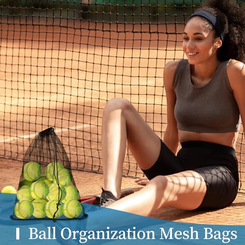 6 Pack Mesh Drawstring Bags with Lock, 14x17 for Gym, Beach, Laundry - color: Black