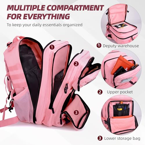 LUPU TACTICAL Backpack for Men and Women 45L (Pink) - color: Pink