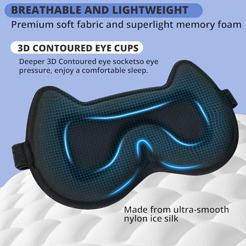 Kids Sleep Mask for Sleeping, Soft 3D Contoured Eye Mask for Kids - color: Royal Blue-kids