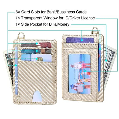 GEEAD Slim Minimalist Front Pocket RFID Blocking Card Holder Wallets for Men & Women - color: Carbon Khaki