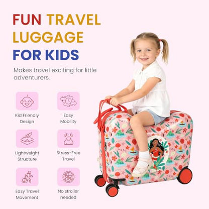 Bioworld Moana Adventure 15-Inch Kids Ride-On Spinner Suitcase - color: Moana Adventure
