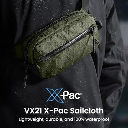 tomtoc 3.5L X-Pac Sling Bag with RFID Blocking Crossbody Pack for Men Women - color: X-Pac Olive, size: 3.5L