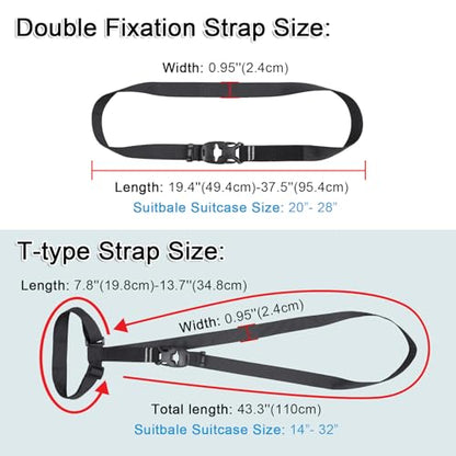 Vigorport Luggage Connector Straps for Suitcase, Add A Bag Suitcase Belt - size: Medium-Cam Buckle