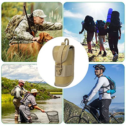 BRAVECOW Portable 1000D Nylon Eyeglasses Case with Buckle Hard Shell Sunglasses Shockproof Protective Box Outdoor Storage Box - color: Khaki