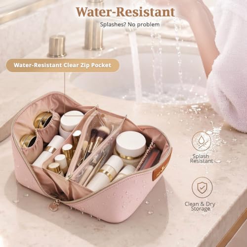 3-in-1 Large Travel Makeup Bag Organizer for Women - color: B09-White