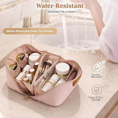 3-in-1 Large Travel Makeup Bag Organizer for Women - color: B09-White