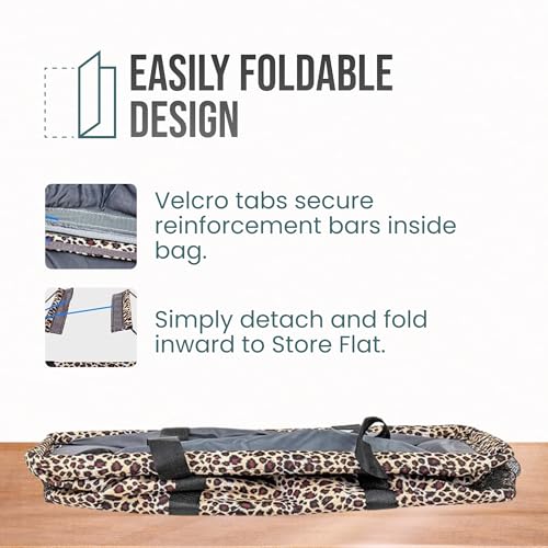 Extra Large Utility Tote Bag - Oversized Collapsible Beach Bag - Leopard - color: Leopard