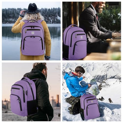 Volher Laptop Backpack,Business Travel Anti Theft Slim College Backpack - color: Purple, size: 15.6 Inch, style: Laptop