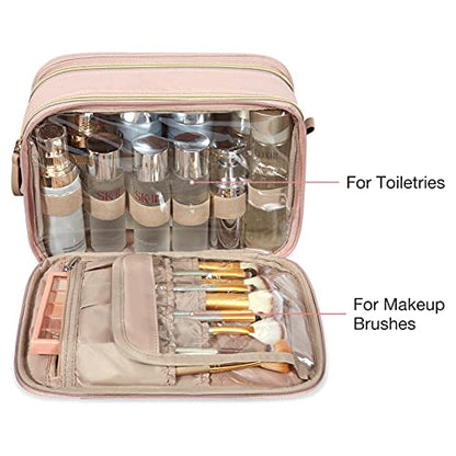 BAGSMART Toiletry Bag for Women, Medium Water-resistant, Pink - color: Pink, size: Medium
