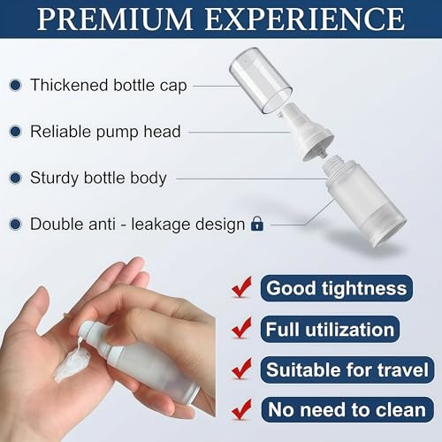 1.7oz/50ml Airless Pump Bottle | TSA Approved Travel Size Bottles - size: 1.7oz/50ml-(Pack of 3) & Lotion Bottle