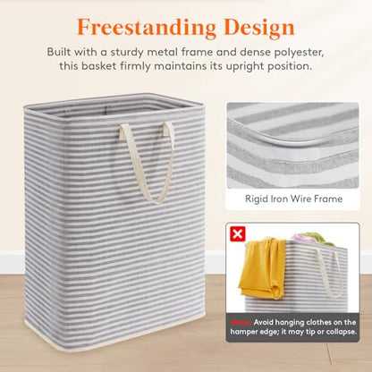 Lifewit 125L Large Collapsible Laundry Basket with Extended Handles, Grey - color: Grey, size: 125L