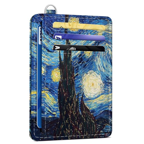 SEAVILIA Small Credit Card Holder for Women, Slim RFID Blocking Wallet - color: Starry Night