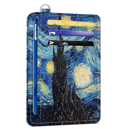 SEAVILIA Small Credit Card Holder for Women, Slim RFID Blocking Wallet - color: Starry Night