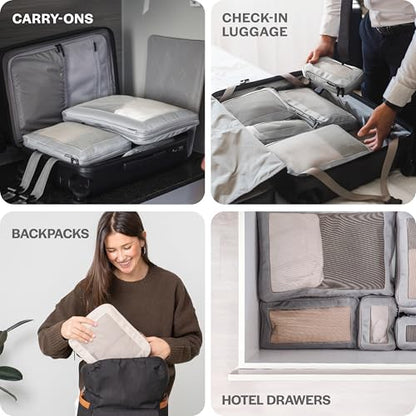 Aerotrunk Compression Packing Cubes for Travel, 2-Pack, Light Grey - color: Light Grey, size: 2-Pack