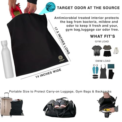 Ornadi Antimicrobial Wet Gym Clothes Bag Waterproof Bacteria Odor Control
