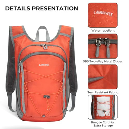 Small Hiking Backpack 13L Lightweight Foldable Travel Daypack for Men Women - color: Orange