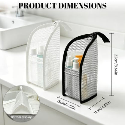 2 Pack Standing Toiletry Bag, Waterproof EVA Travel Organizer Black & White