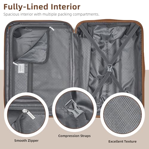 LARVENDER Expandable Carry on Luggage Sets 3 Piece Suitcases Set, Black - color: Black, size: 3 piece set(BP/TB/20)