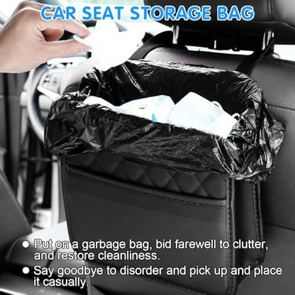 Mandark PU Leather Car Seat Back Organizer, Orange - color: Orange