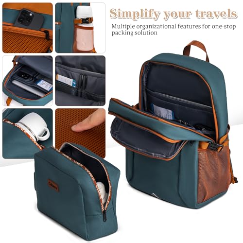 Carry-on Luggage 22x14x9 Airline Approved, 3 Piece Luggage Sets, Green - color: DarkGreen, size: 3 Piece Sets (20/BP/TB)