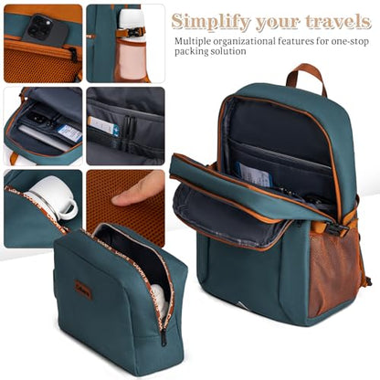 Carry-on Luggage 22x14x9 Airline Approved, 3 Piece Luggage Sets, Green - color: DarkGreen, size: 3 Piece Sets (20/BP/TB)
