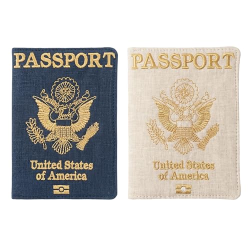 Linen Passport Holders, Set Of 2, Liberty Eagle - color: 1227 - Liberty Eagle
