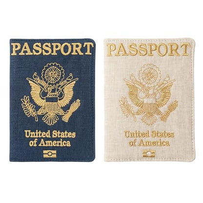 Linen Passport Holders, Set Of 2, Liberty Eagle - color: 1227 - Liberty Eagle