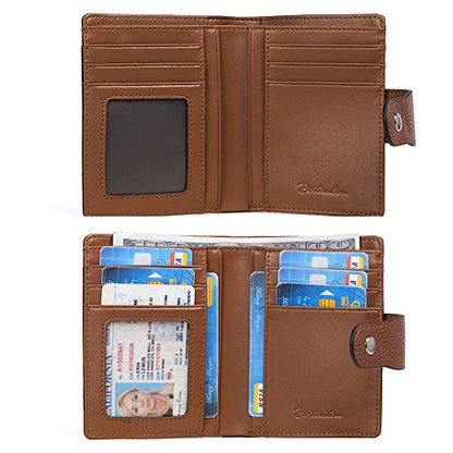 BOSTANTEN Leather Womens Wallet Small RFID Blocking Credit Card Holder - color: 2-brown pebble