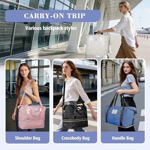 Geestock Travel Duffle Bag - Weekender Overnight Bags for Women, White - color: White