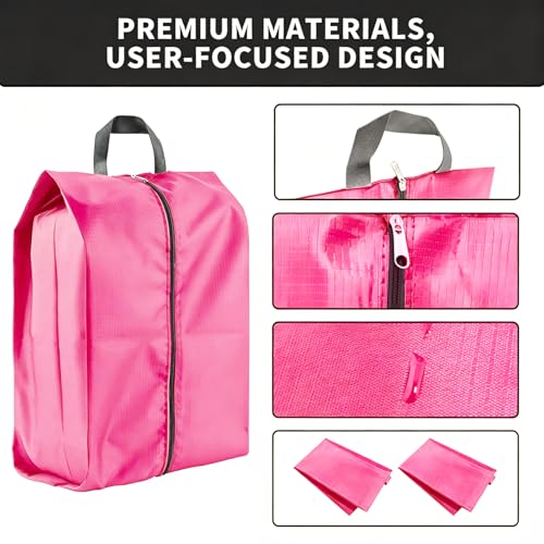 2 Pack Shoe Bags, Reusable Waterproof Shoe Bag for Travel, Gym, Sneaker Storage, Packing in Suitcase (2, Pink) - color: Pink