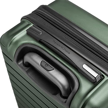Traveler's Choice Archer Polycarbonate Hardside Spinner Luggage Set, Tie Down Straps, Green, 3-Piece - color: Green, size: 3-Piece Set